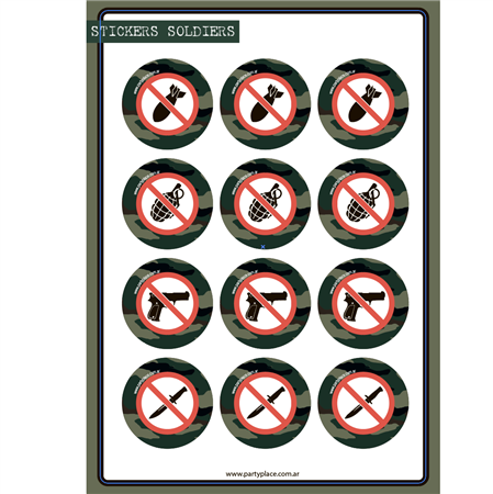 Stickers plancha Soldaditos 12s 1u